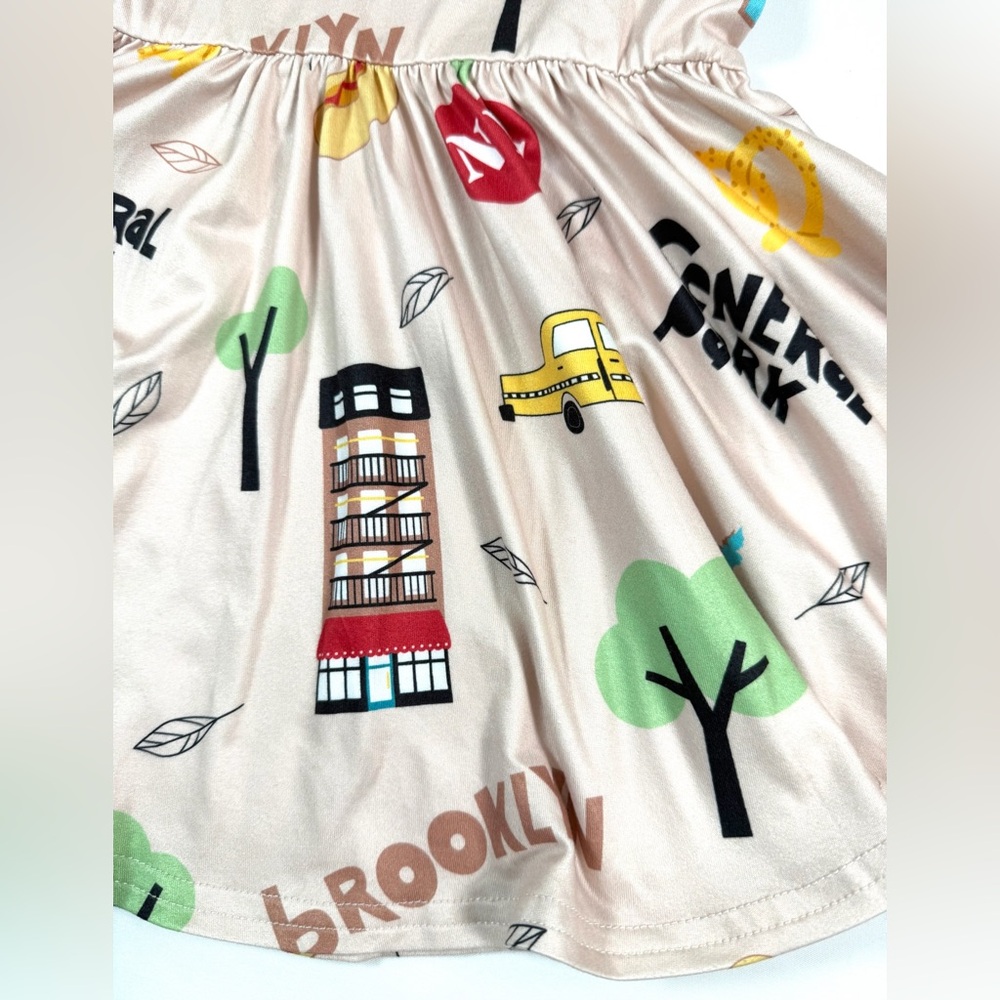 DOT DOT SMILE NYC Print Twirl Dress Short Sleeve Fit And Flare Size 2T - Picture 8 of 15